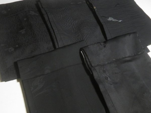 Photo5: DHGB02z14  Japanese Kimono Silk BLACK HAORI 25pcs FREE SHIPPING (5)