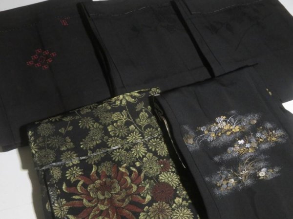 Photo2: DHGB03z14  Japanese Kimono Silk BLACK HAORI 25pcs FREE SHIPPING (2)