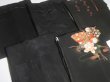 Photo7: DHGB03z14  Japanese Kimono Silk BLACK HAORI 25pcs FREE SHIPPING (7)