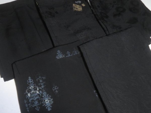 Photo8: DHGB04z14  Japanese Kimono Silk BLACK HAORI 25pcs FREE SHIPPING (8)