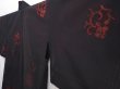 Photo2: 6002T01z300 Vintage Japanese Kimono Silk See through HAORI Flower Black (2)