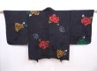 Photo1: 6002T03z560 Vintage Japanese Kimono Silk HAORI Rose Black (1)