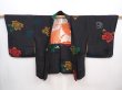 Photo5: 6002T03z560 Vintage Japanese Kimono Silk HAORI Rose Black (5)