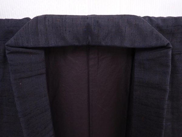 Photo4: 6002T05z840 Vintage Japanese Kimono Silk Men's  Plain Lamp black (4)