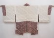 Photo6: 6002T06z490 Vintage Japanese Kimono Silk HAORI Bird Dull red (6)