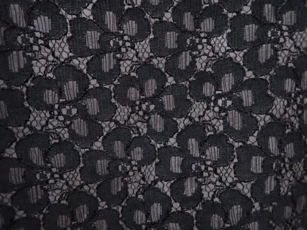 Photo4: 6002T07z320 Vintage Japanese Kimono Synthetic See through HAORI Black (4)