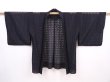 Photo5: 6002T07z320 Vintage Japanese Kimono Synthetic See through HAORI Black (5)