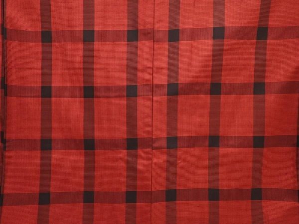 Photo5: 6002T10z740 Vintage Japanese Kimono Silk TSUMUGI  Dark red (5)