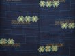 Photo5: 6002T11z780 Vintage Japanese Kimono Silk TSUMUGI Flower Navy (5)