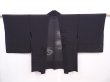 Photo1: 6004T01z290 Vintage Japanese Kimono Silk See through HAORI Maple Black (1)