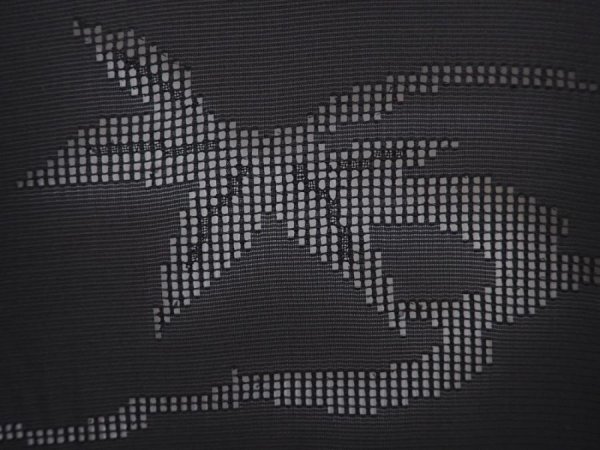 Photo4: 6004T01z290 Vintage Japanese Kimono Silk See through HAORI Maple Black (4)