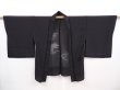 Photo6: 6004T01z290 Vintage Japanese Kimono Silk See through HAORI Maple Black (6)