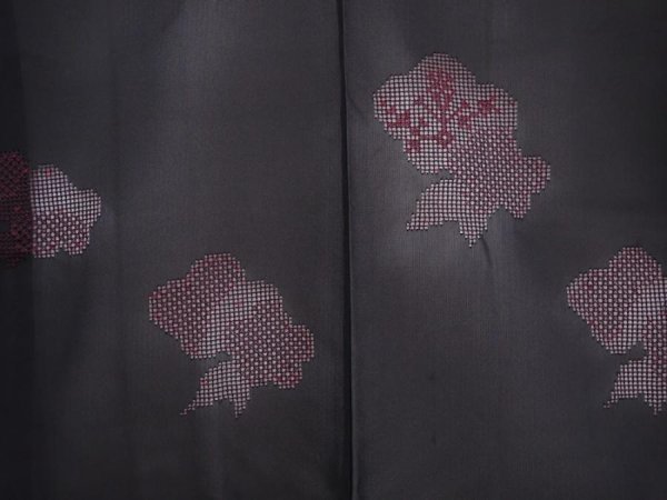 Photo3: 6004T03z310 Vintage Japanese Kimono Silk See through HAORI  Black (3)