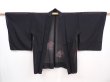 Photo5: 6004T03z310 Vintage Japanese Kimono Silk See through HAORI  Black (5)