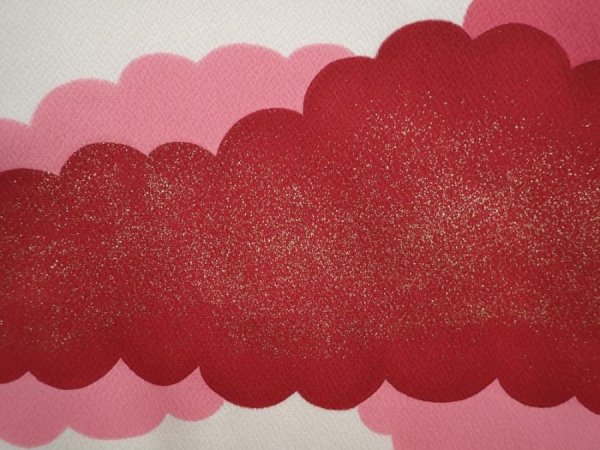 Photo4: 6004T04z650 Vintage Japanese Kimono Silk HAORI Cloud Wine red (4)