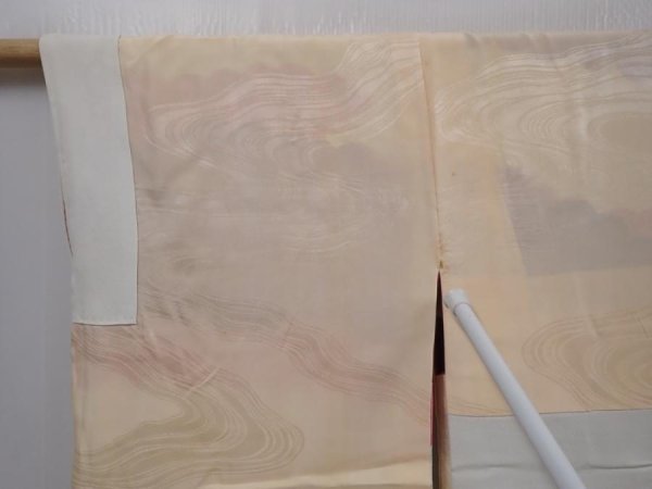 Photo8: 6004T04z650 Vintage Japanese Kimono Silk HAORI Cloud Wine red (8)