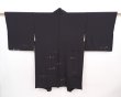 Photo2: 6004T05z560 Vintage Japanese Kimono Silk HAORI  Black (2)