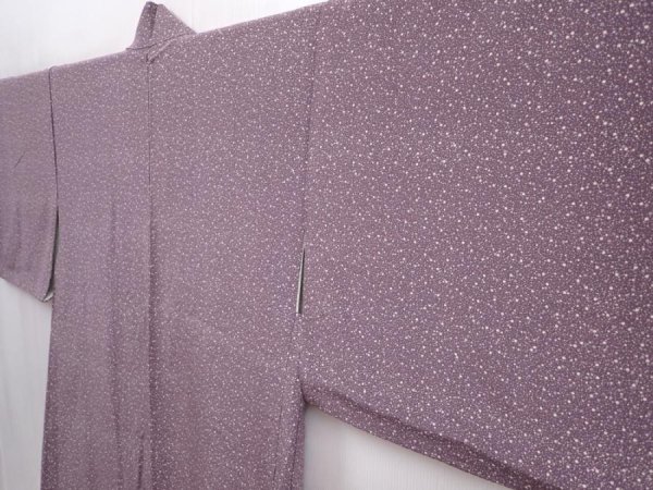Photo2: 6004T06z520 Vintage Japanese Kimono Silk HAORI  Ash purple (2)