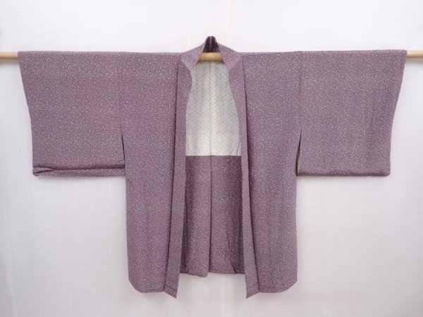 Photo5: 6004T06z520 Vintage Japanese Kimono Silk HAORI  Ash purple (5)