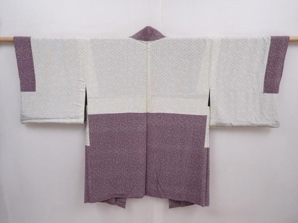 Photo6: 6004T06z520 Vintage Japanese Kimono Silk HAORI  Ash purple (6)