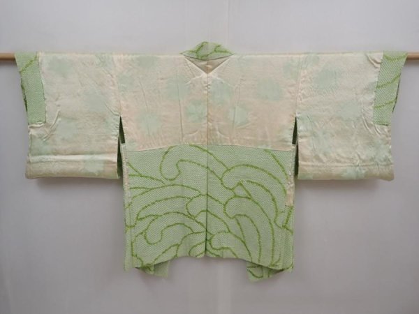 Photo6: 6004T08z500 Vintage Japanese Kimono Silk SHIBORI HAORI Chrysanthemum (6)