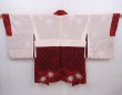 Photo6: 6004T09z590 Vintage Japanese Kimono Silk HAORI Maple Dark red (6)