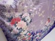 Photo3: 6004T12z1230 Vintage Japanese Kimono Silk FURISODE Flowers Dark lavender blue (3)