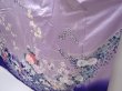 Photo4: 6004T12z1230 Vintage Japanese Kimono Silk FURISODE Flowers Dark lavender blue (4)