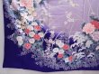 Photo6: 6004T12z1230 Vintage Japanese Kimono Silk FURISODE Flowers Dark lavender blue (6)