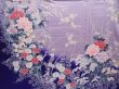 Photo8: 6004T12z1230 Vintage Japanese Kimono Silk FURISODE Flowers Dark lavender blue (8)