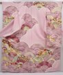 Photo1: 6004T13z1170 Vintage Japanese Kimono Silk FURISODE Seigaiha Pink (1)