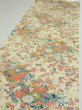 Photo3: 2L04z90  Japanese Kimono Silk  FABRIC Flowers Light yellow 65.7x14.6 (3)