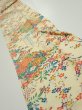 Photo1: 2L09z60  Japanese Kimono Silk  FABRIC Flowers Light yellow 81.1x7.3 (1)