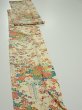 Photo2: 2L09z60  Japanese Kimono Silk  FABRIC Flowers Light yellow 81.1x7.3 (2)