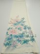 Photo5: 2L01z80  Japanese Kimono Silk  FABRIC Flowers  Off-white 56.3x14.4 (5)