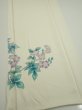 Photo2: 2L03z90  Japanese Kimono Silk  FABRIC Flower Off-white 68.9x14.4 (2)
