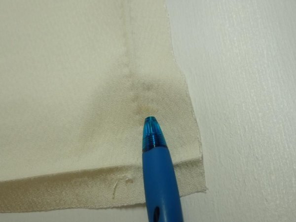 Photo7: 2L05z40  Japanese Kimono Silk  FABRIC  Off-white 61.0x7.1 (7)