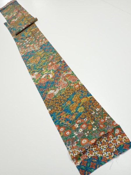 Photo2: 2L09z50  Japanese Kimono Silk  FABRIC Hand drum Marine blue 74.8x6.9 (2)