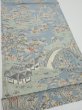 Photo2: 2L01z60  Japanese Kimono Crepe Silk  FABRIC Scenery Dull light blue 42.9x14.0 (2)