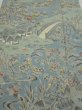 Photo1: 2L04z100  Japanese Kimono Crepe Silk  FABRIC Scenery Dull light blue 67.7x14.2 (1)