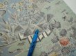 Photo6: 2L04z100  Japanese Kimono Crepe Silk  FABRIC Scenery Dull light blue 67.7x14.2 (6)