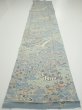 Photo5: 2L05z100  Japanese Kimono Crepe Silk  FABRIC Scenery Dull light blue 66.1x14.0 (5)