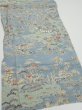 Photo2: 2L06z60  Japanese Kimono Crepe Silk  FABRIC Scenery Dull light blue 40.2x14.2 (2)