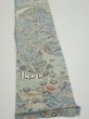 Photo3: 2L07z50  Japanese Kimono Crepe Silk  FABRIC Scenery Dull light blue 61.4x6.9 (3)