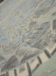 Photo4: 2L07z50  Japanese Kimono Crepe Silk  FABRIC Scenery Dull light blue 61.4x6.9 (4)