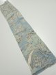 Photo1: 2L10z30  Japanese Kimono Crepe Silk  FABRIC Scenery Dull light blue 35.4x7.1 (1)