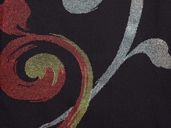 Photo4: 6008T02z510 Vintage Japanese Kimono Silk HAORI Karakusa Black (4)