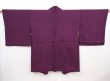 Photo1: 6008T03z590 Vintage Japanese Kimono Silk HAORI  Dull purple (1)