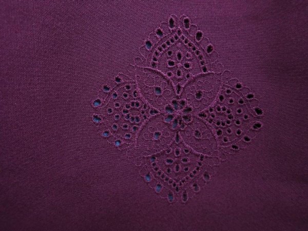 Photo4: 6008T03z590 Vintage Japanese Kimono Silk HAORI  Dull purple (4)