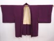 Photo5: 6008T03z590 Vintage Japanese Kimono Silk HAORI  Dull purple (5)